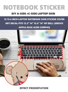 1套卡通熊圖案PVC通用筆記本貼紙