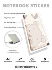 1套卡通熊圖案PVC通用筆記本貼紙