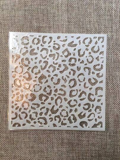 1pc Hollow Leopard Print Drawing Stencil, Modern Painting Template For Students Back To School