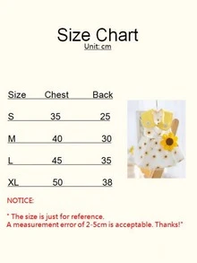 1pc Flower Print Pet Dress For Dog And Cat For Summer - Yellow - View 4