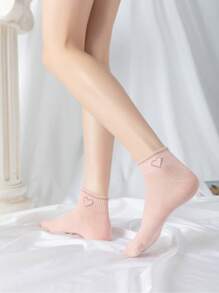 5pairs Women Heart Pattern Fashionable Ankle Socks For Daily Life - Multicolor - View 3