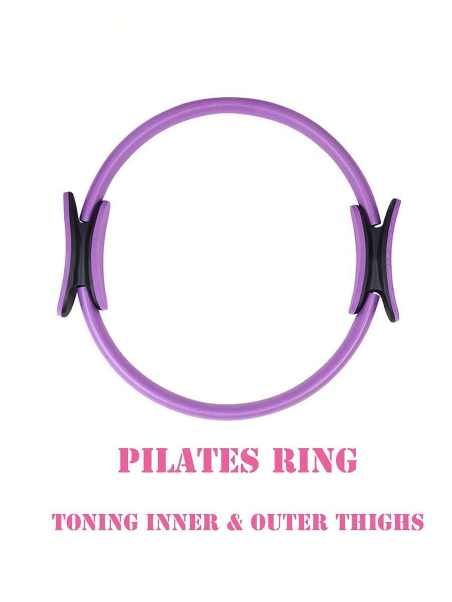 1 pieza Anillo de Pilates, Anillo de Fitness Magic Circle de 14 pulgadas para ejercicios de muslos, tonificador de muslos de anillo de Yoga - Morado - Ver 1