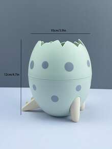 1pc Dinosaur Egg Design Pen Holder, Cute Easy To Use Stationery Storage Box For School - Green - View 2
