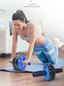 1pc Ab Wheel Roller For Abdominal And Stomach Exercise - Blue - View 4