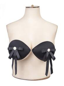 Sujetador adhesivo con lazo delantero - Negro - Ver 1
