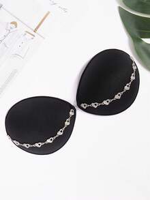 Cubierta de pezón con corazón con diseño metal - Negro - Ver 2