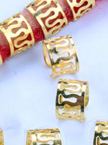 50入組金色可調節髮辮釘珠開口髮辮電話線髮圈袖口夾抹胸