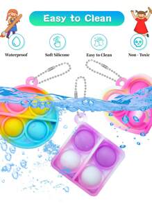 12pcs Silicone Mini Creative Stress Relief Toy Set(random Colors) With Chain For Teenager, Adult And Office - Multicolor - View 4