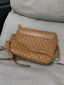 Túi vuông chần bông nắp vừa màu nâu để đi lại hàng ngày - màu nâu - Xem 2