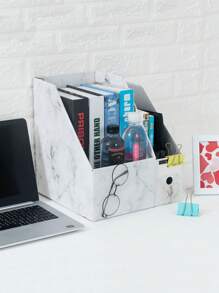 1 pieza con patrón de mármol Papelería almacenamiento básico fácil de usar Soporte de escritorio para escuela oficina