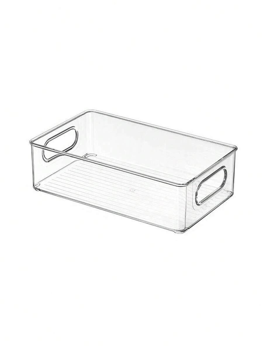 1pc Transparent Stationery Storage Box, Basics Easy To Use Desk Holder For Office School - Clear - View 1