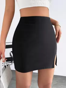 Firerie Gonna aderente monocolore orlo a fessura