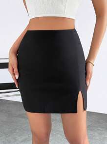 Firerie Gonna aderente monocolore orlo a fessura