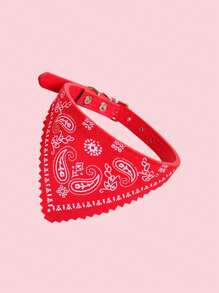 1 cái khăn rằn in hình học cho thú cưng cho chó và mèo ngoài trời - Đỏ và trắng - Xem 3