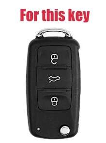Two Tone Car Key Case Compatible With VW, Key Fob Cover - Silver - View 3