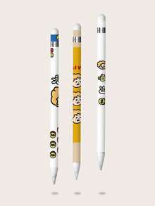 3 piezas con estampado de figura y letra PVC Bolígrafo stylus Pegatina compatible con Apple Pencil 1er - Multicolor - Ver 3