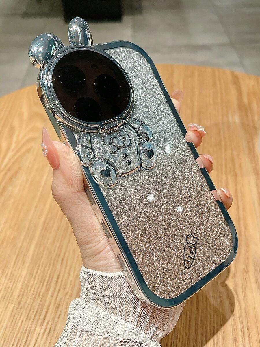Funda para móvil con dibujos animados con diseño de conejo brillante - Multicolor - Ver 1