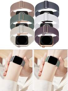 6 chiếc dây đeo bằng vải rắn tương thích với Apple Watch - Nhiều màu - Xem 3