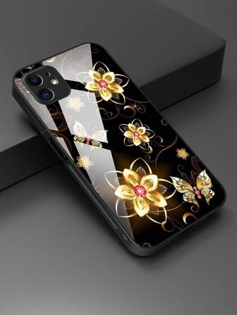 GLANDOTU Handyhülle mit Schmetterling & Blume Muster,