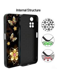 GLANDOTU Funda de teléfono con estampado de mariposas y flores, versión internacional, no la versión nacional - Multicolor - Ver 2