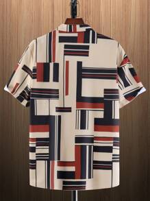 Manfinity Hypemode Men Geo Print Shirt Without Tee - Apricot - View 2