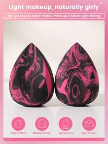 2pcs/Set Makeup Sponges, Makeup, Inexpensive, Room Decor, Vanity, Travel, Bedroom, Makeup Accessories, Powder Puff, Makeup Sponge, Loose Powder Puff, Makeup Sponge, Inexpensive, Christmas Gift, Cosmetics, Makeup Tools, Affordable, Gift, Women's Gift, Christmas Gift - Multicolor - View 3