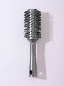 Anti Frizz Round Hair Brush, 1pc Large Plastic Modernist Solid Color Round Handheld Dry & Wet Use Hair Comb - Grey - View 4