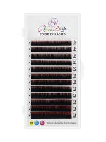 Glamlash 1box 12 Row Gradient Red Color Individual Eyelash Extension Ombre Red Colored False Lashes - Red - View 3