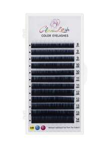 Glamlash 1box 12 Row Gradient Blue Color Individual Eyelash Extension Ombre Blue Colored False Lashes - Blue - View 3