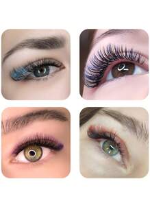 Glamlash 1box 12 Row Gradient Blue Color Individual Eyelash Extension Ombre Blue Colored False Lashes - Blue - View 7