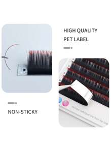 Glamlash 1box 12 Row Gradient Red Color Individual Eyelash Extension Ombre Red Colored False Lashes - Red - View 6