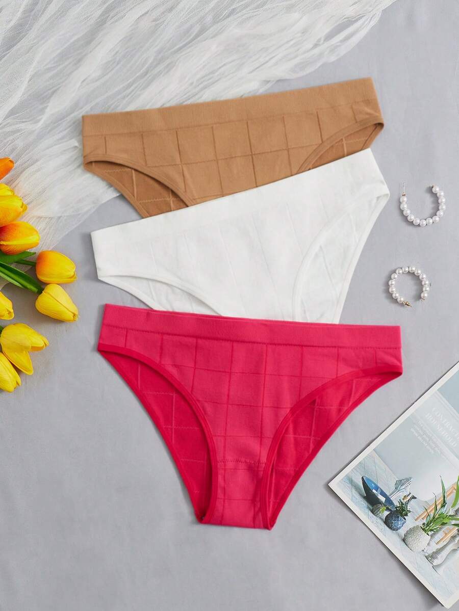 Plus 3pack Solid Panty - Multicolor - View 1