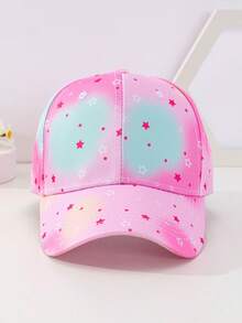 Chicas 1 pieza Gorra de béisbol al azar de tie dye & con patrón de estrella para diariamente - Multicolor - Ver 3