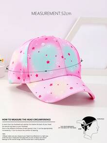 Chicas 1 pieza Gorra de béisbol al azar de tie dye & con patrón de estrella para diariamente - Multicolor - Ver 4