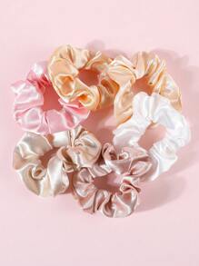 6pcs Girls Solid Casual Scrunchie For Daily Life - Multicolor - View 5