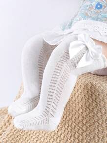6pairs Baby Bow Decor Over The Calf Socks For Daily Life - Multicolor - View 2