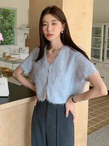 DAZY Jacke mit Crop Flauschig - Graublau - Übersicht 5