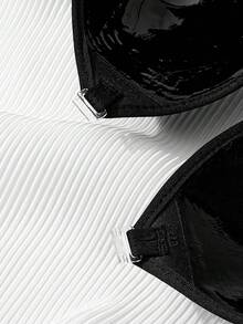 前搭扣素色文胸 - 黑色 - 查看 4