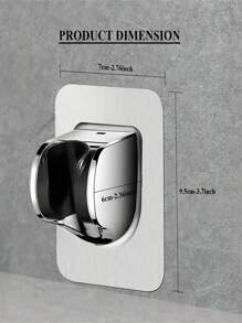 1pc Punch-free Shower Head Holder, Modern Adjustable Shower Head Rack For Bathroom - Silver - View 2