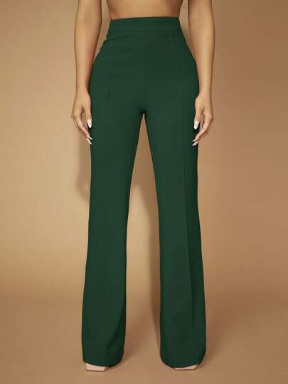 SHEIN SXY Pantalones acampanados con costura delantera