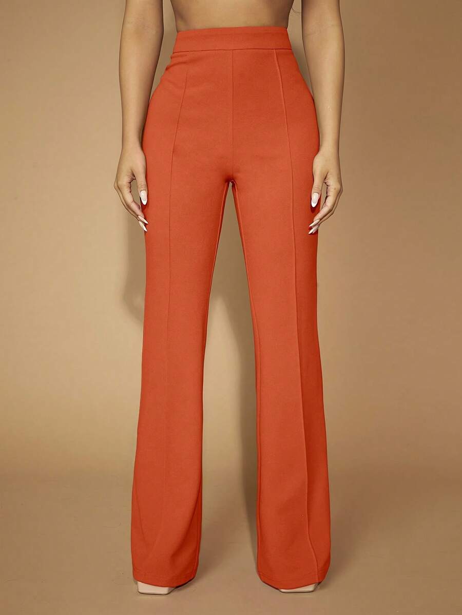 SHEIN SXY Quần nữ chấm bi đen trắng phong cách tối giản, đơn giản, gợi cảm và thanh lịch dành cho văn phòng Old Money - trái cam - Xem 1