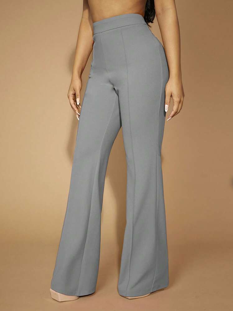 slim fit dress slacks Kinkirk Flared Pants Taupe Petite main image 1