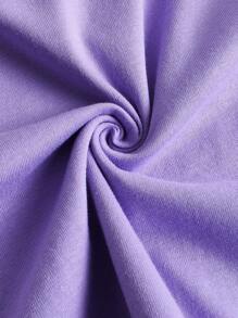 SHEIN BASICS Notched Neck Batwing Sleeve Crop Tee