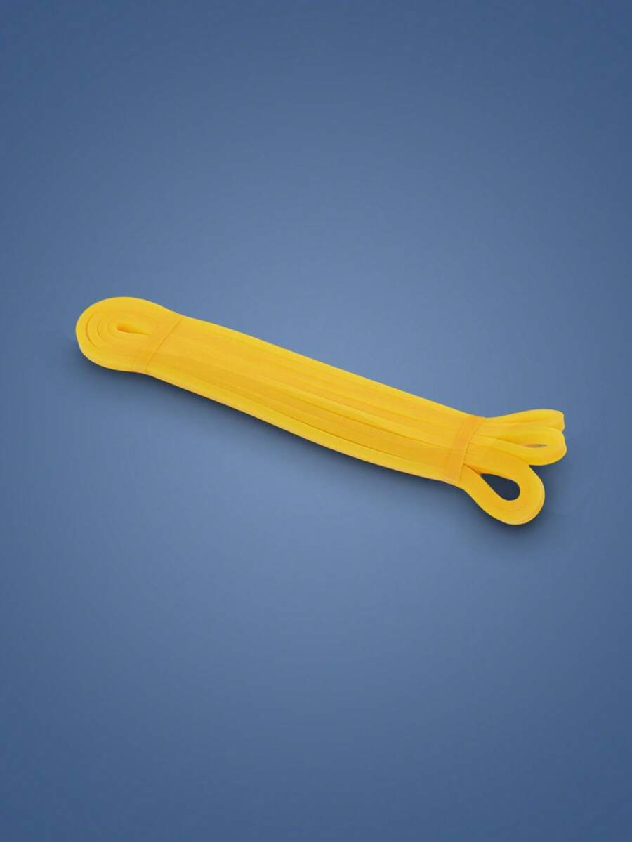 1pc Solid Silicone Yoga Workout Resistance Band - Yellow - View 1