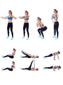 1pc Solid Silicone Yoga Workout Resistance Band - Yellow - View 3