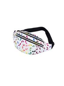 1pc Holographic Butterfly Pattern Running Bag - Baby Pink - View 3