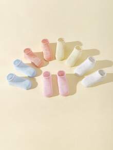 5pairs Kids Solid Breathable Fashionable Ankle Socks For Summer - Multicolor - View 2