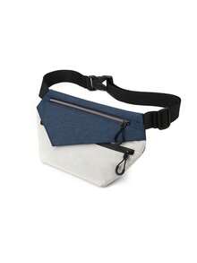 1pc Color Block Release Buckle Decor Running Bag - Blue and White - View 7