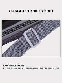 1pc Earphone Hole Detail Waterproof Outdoor Running Bag - Black - View 7