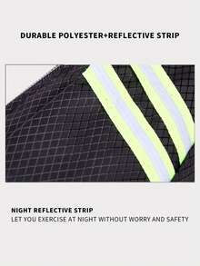 1pc Earphone Hole Detail Waterproof Outdoor Running Bag - Black - View 8